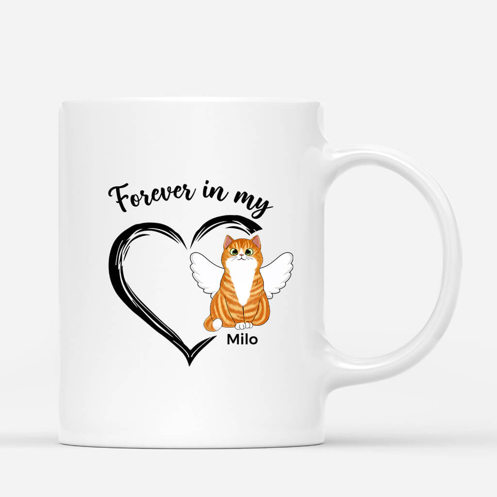 Forever In My Own Heart - Personalized In Memorial of Cat Mug