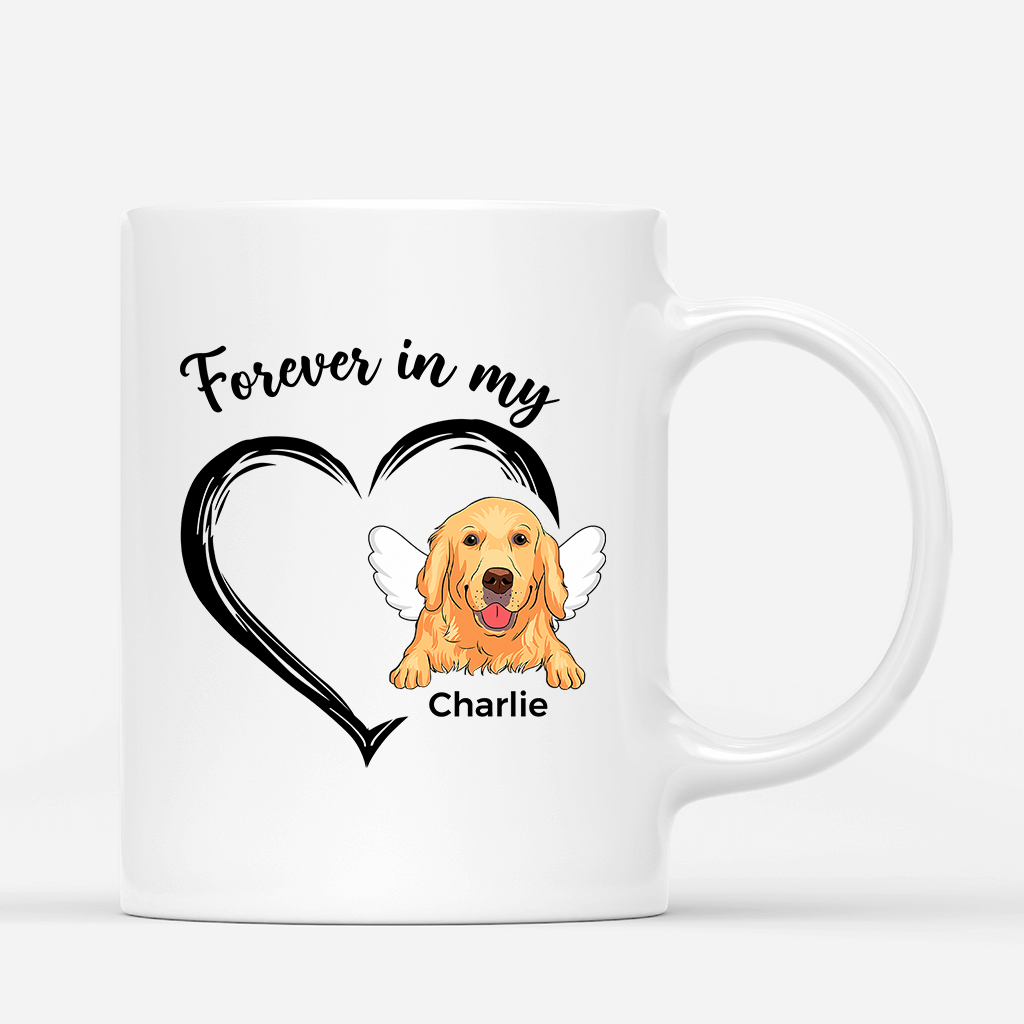Forever In My Heart - Personalized Dog Mug - Memorial Gifts for Loss Of A Dog