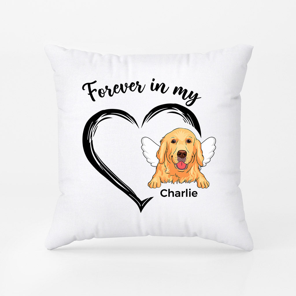 Forever In My Heart Pillow - Dog Memorial Gifts Personalized for Dog Owners