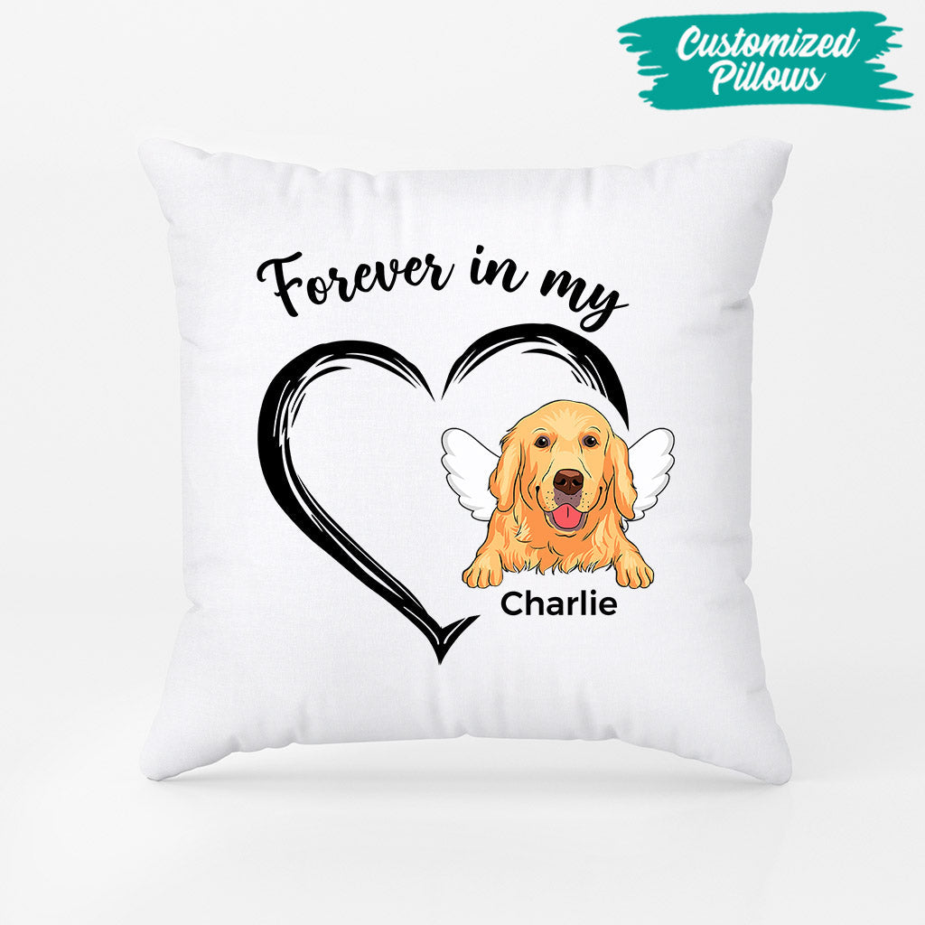 Forever In My Heart Pillow - Dog Memorial Gifts Personalized for Dog Owners