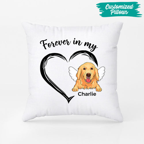 Forever In My Heart Pillow - Dog Memorial Gifts Personalized for Dog Owners