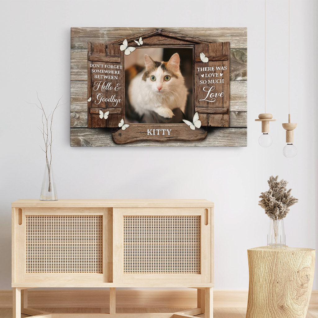 Personalized Don't Forget Somewhere Between Hello & Goodbye Canvas