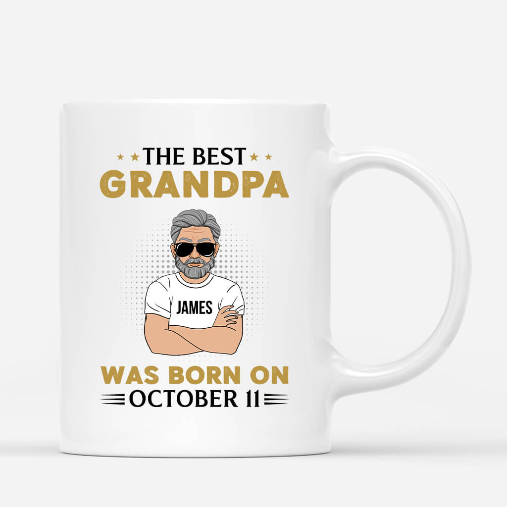 Personalized The Best Grandpa/Dad Was Born On Mug
