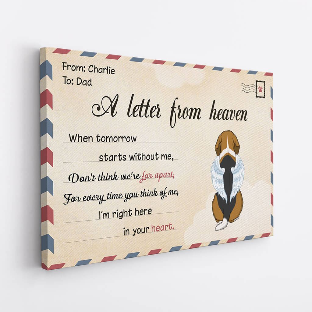 Personalized My Lovely Dog's Letter From Heaven Canvas
