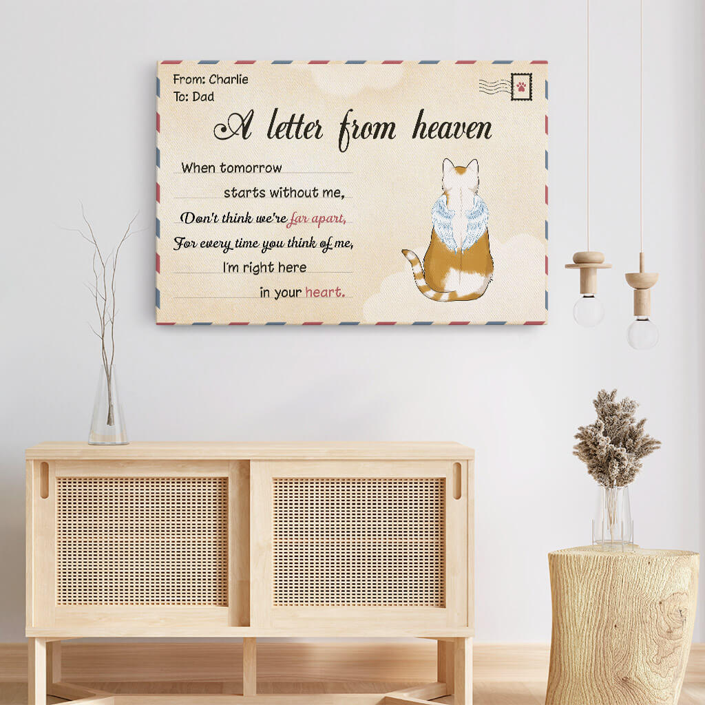 Personalized A Letter From Cat Heaven Canvas