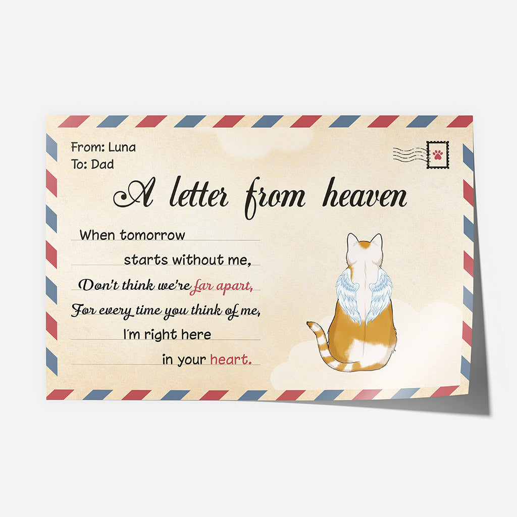 Personalized Letter From Cat Heaven Poster