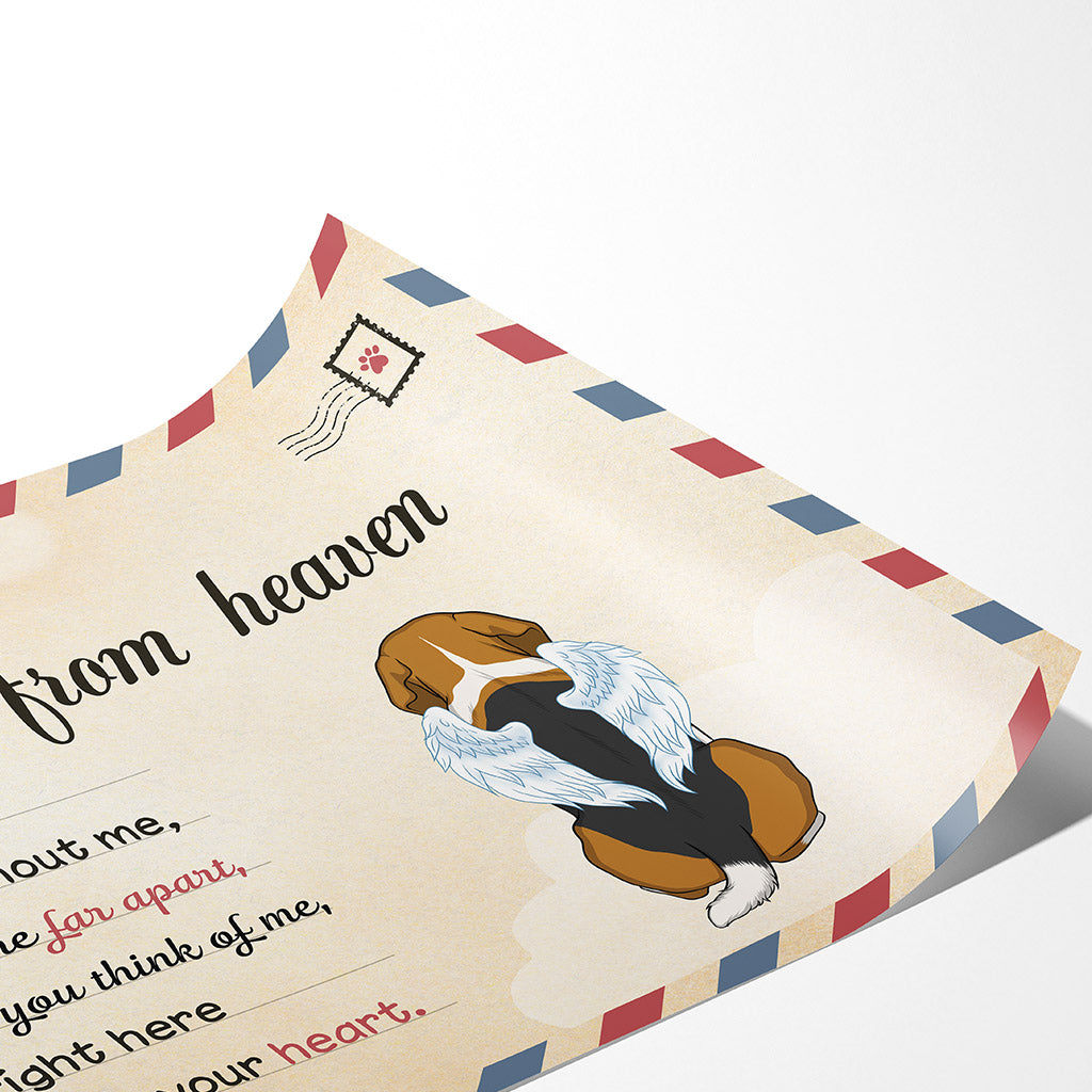 A Letter From Heaven Poster - Personalized Dog Memorial Gifts For Pet Owners