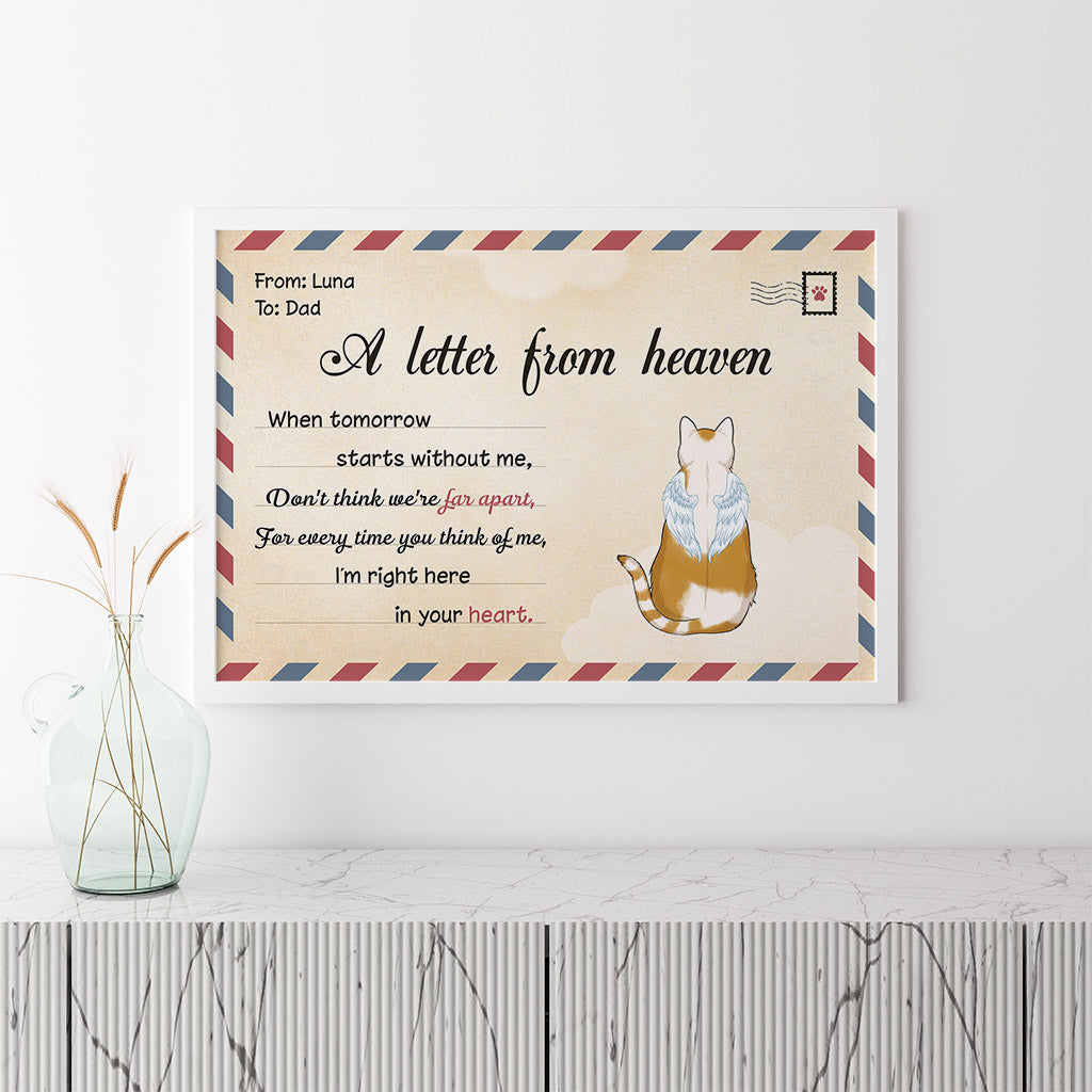Personalized Letter From Cat Heaven Poster