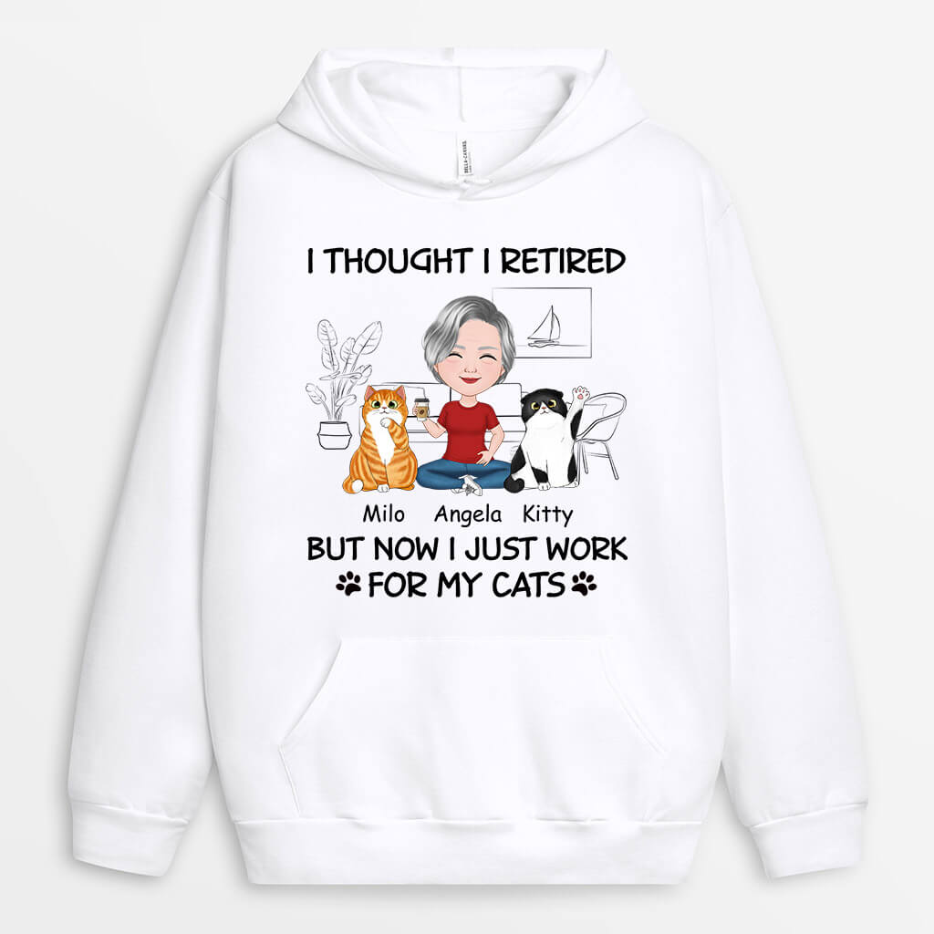 Personalized I Retired But Now Work For Cats Hoodie
