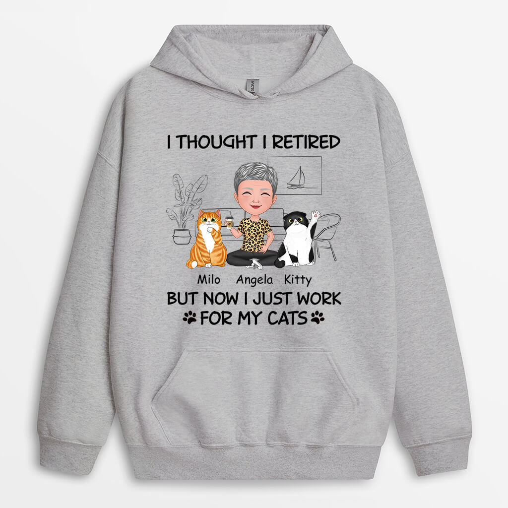 Personalized I Retired But Now Work For Cats Hoodie