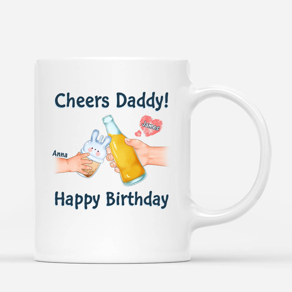 Personalized Cheers Daddy Happy Birthday Mug