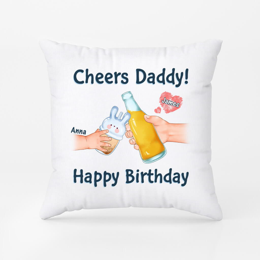 Personalized Cheers Happy Birthday to You Daddy Pillow