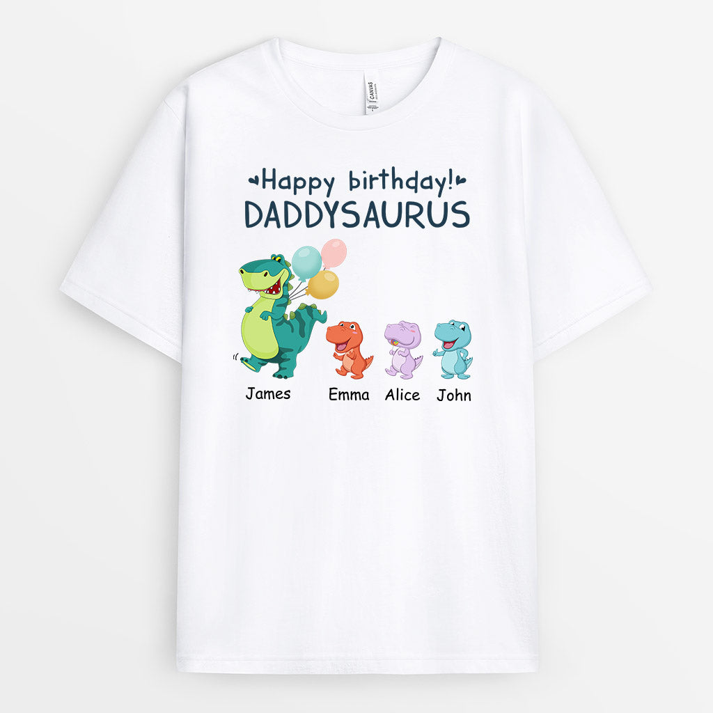 Personalized Happy Birthday Daddysaurus T-Shirt