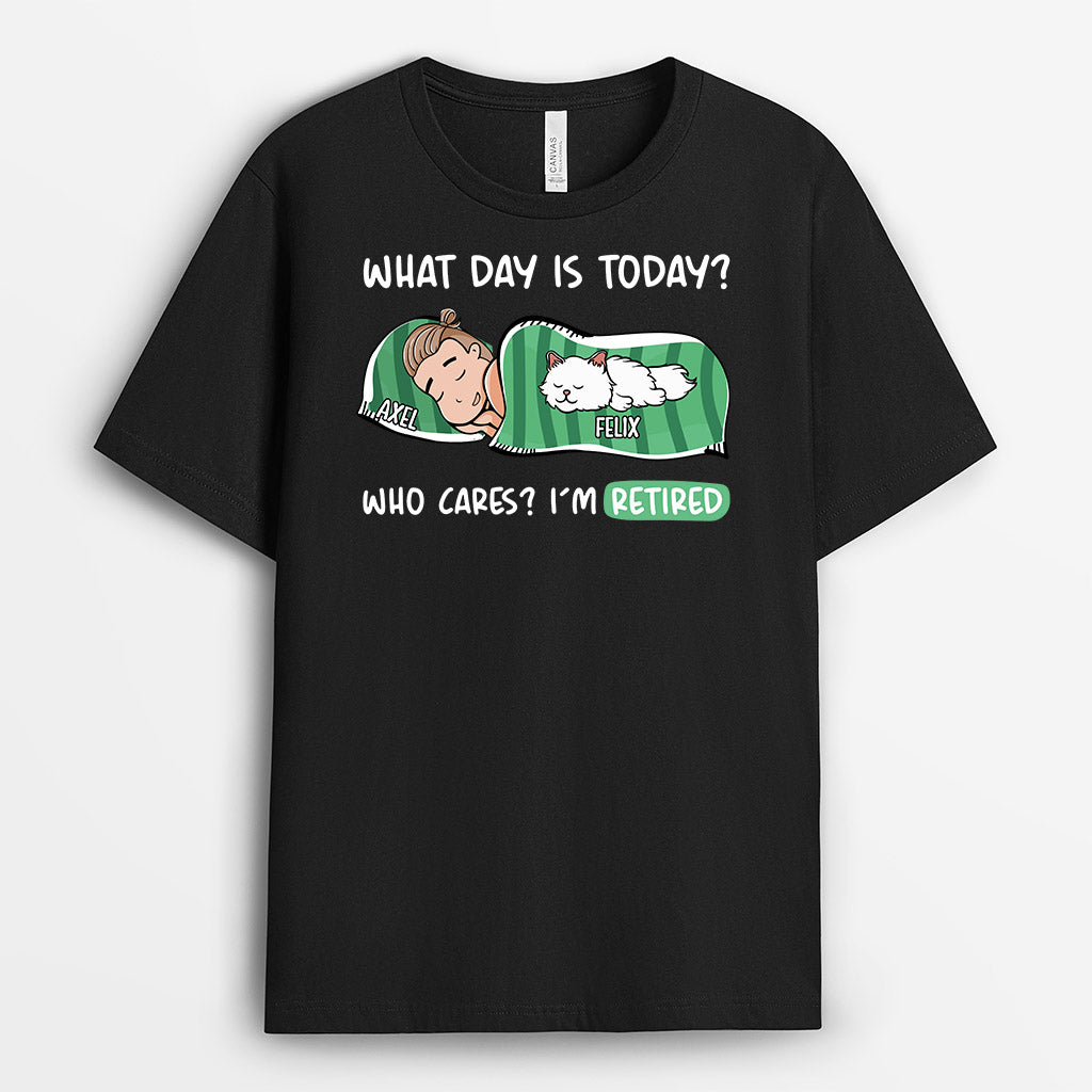 Who Cares? I'm Retired - Personalized Retired Shirts for Cat Lovers