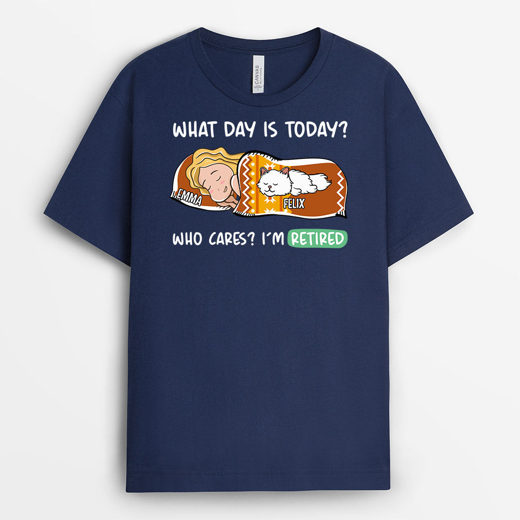 Who Cares? I'm Retired - Personalized Retired Shirts for Cat Lovers