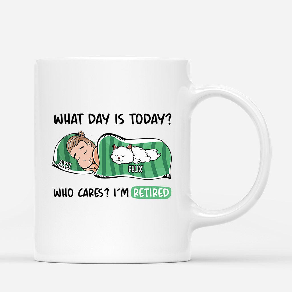 Who Cares? I'm Retired - Personalized Cat Coffee Cups