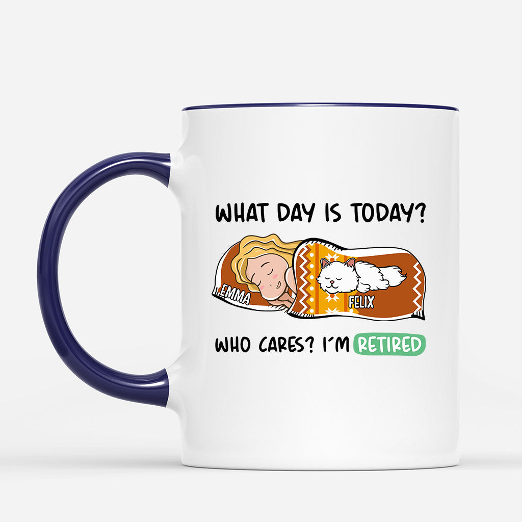 Who Cares? I'm Retired - Personalized Cat Coffee Cups