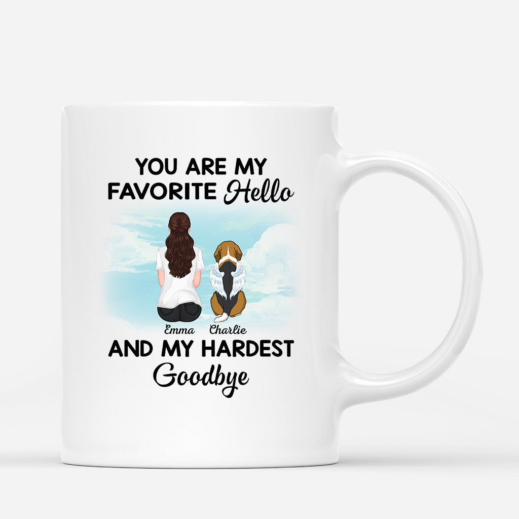 Favorite Hello Hardest Goodbye - Coffee Mugs With Dog Pictures - Memorial Gifts for Loss Of Dog