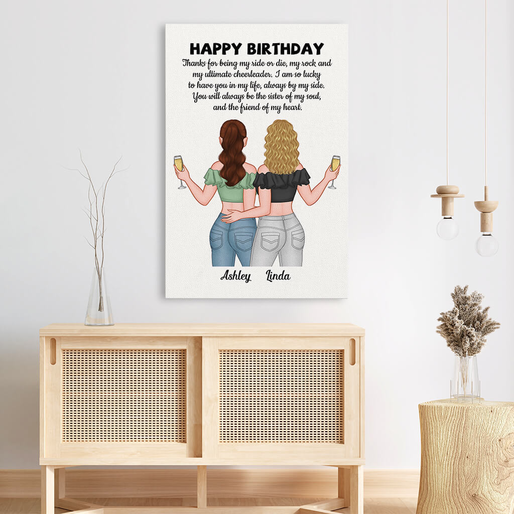 Personalized Happy Birthday Sister Of My Soul Canvas