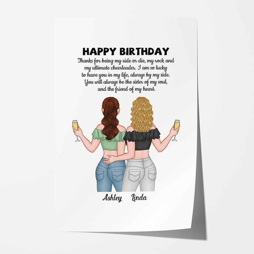 Personalized Happy Birthday Sister Of My Soul Posters