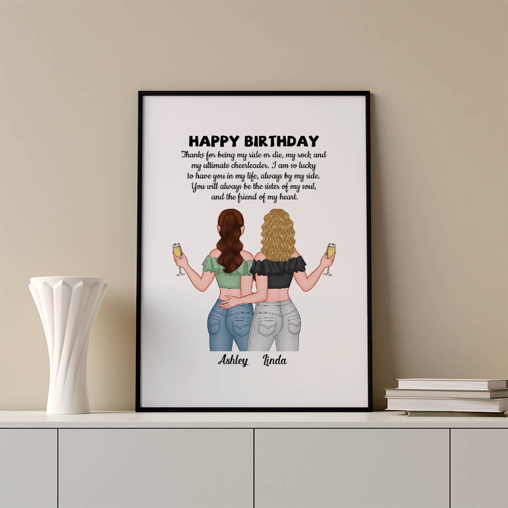 Personalized Happy Birthday Sister Of My Soul Posters