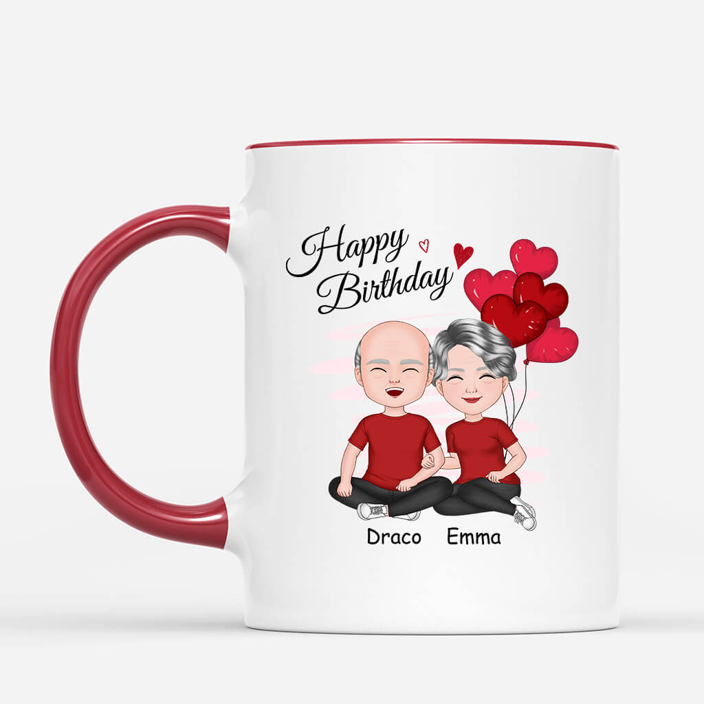 Personalized Happy Birthday Couple Mugs