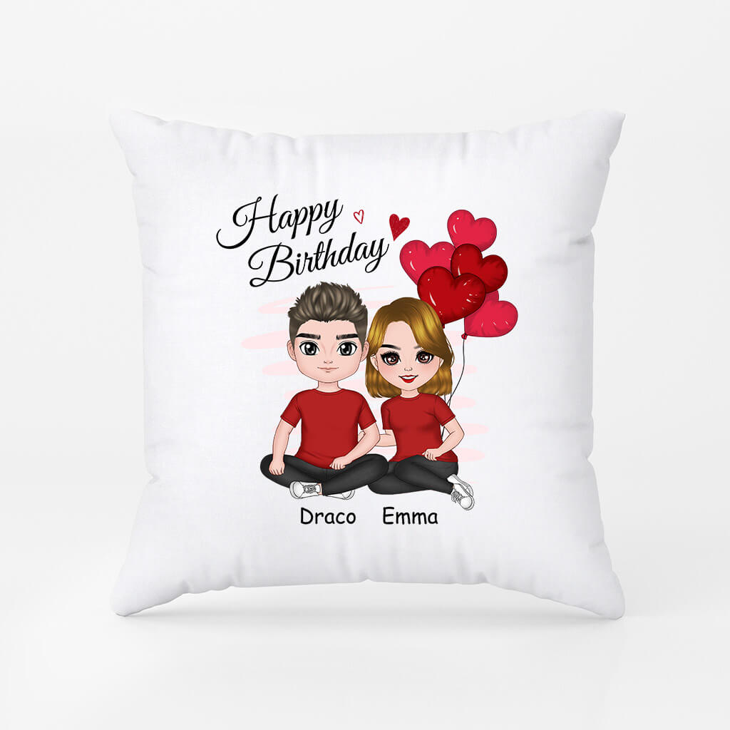 Personalized Happy Birthday Couple Pillows