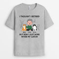 Retired But Work For Cats Shirt - Personalized Retirment Gifts for Cat Lovers
