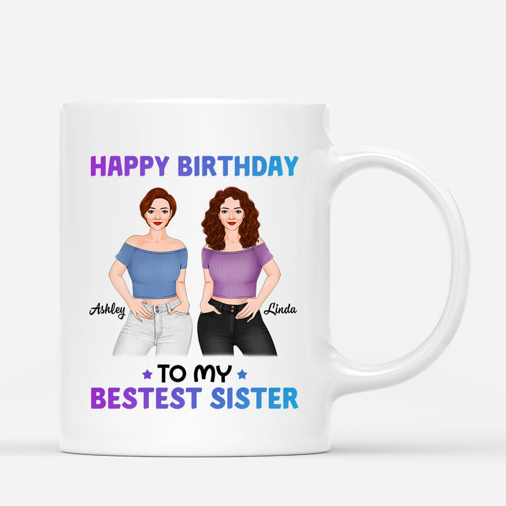Personalized Sister Mugs - Birthday Gifts for Sister from Sister