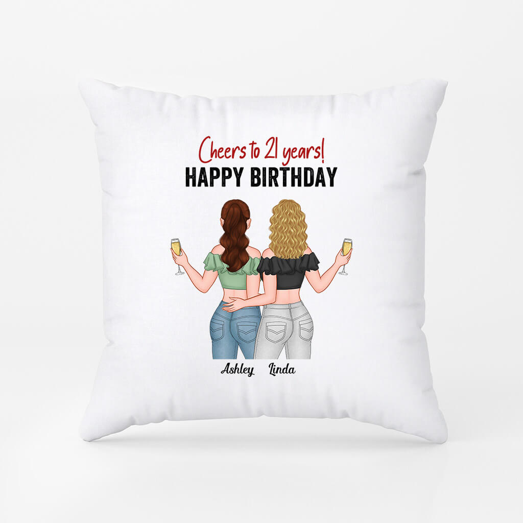 Personalized Cheers To Years Happy Birthday Pillow