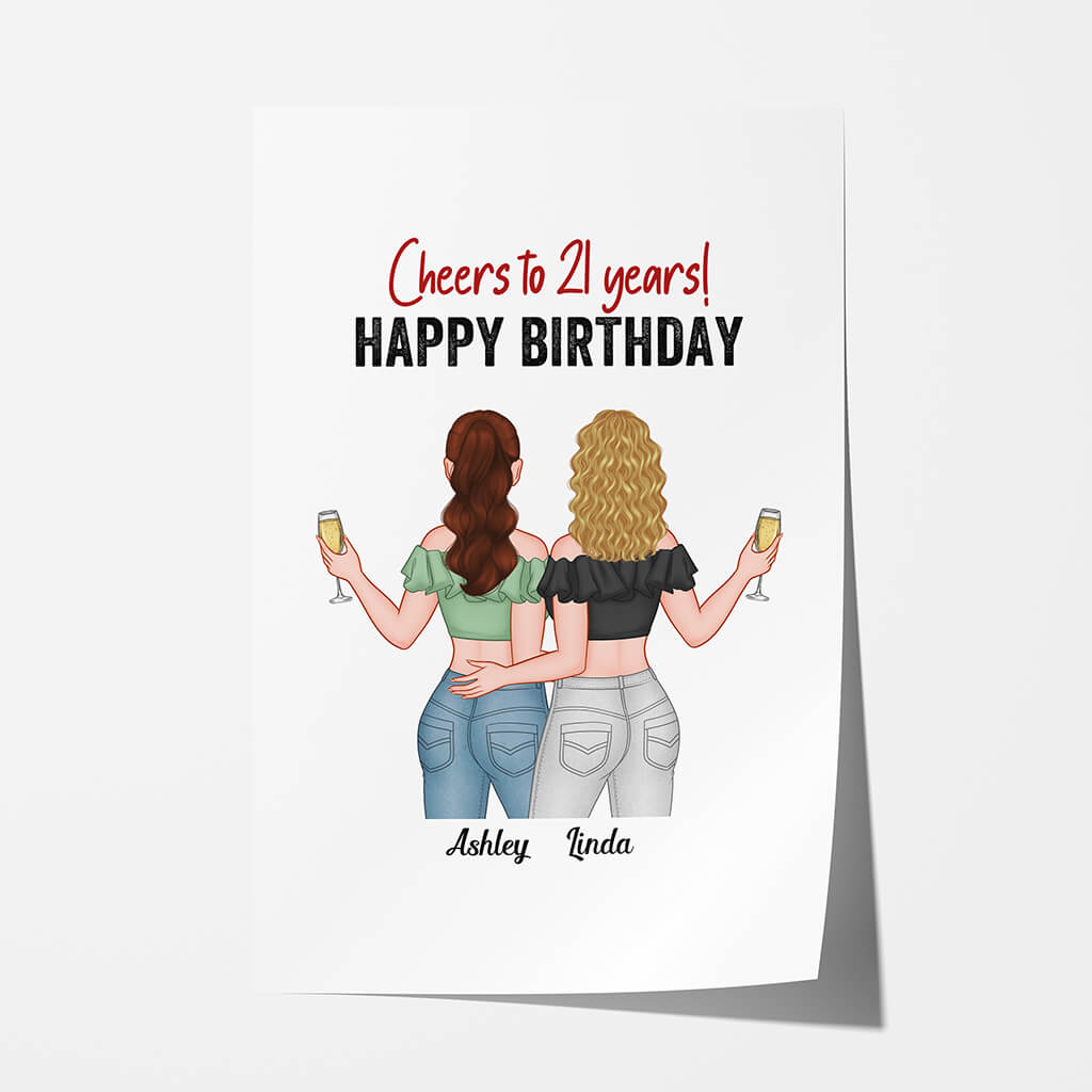 Personalized Cheers To Years Happy Birthday Poster