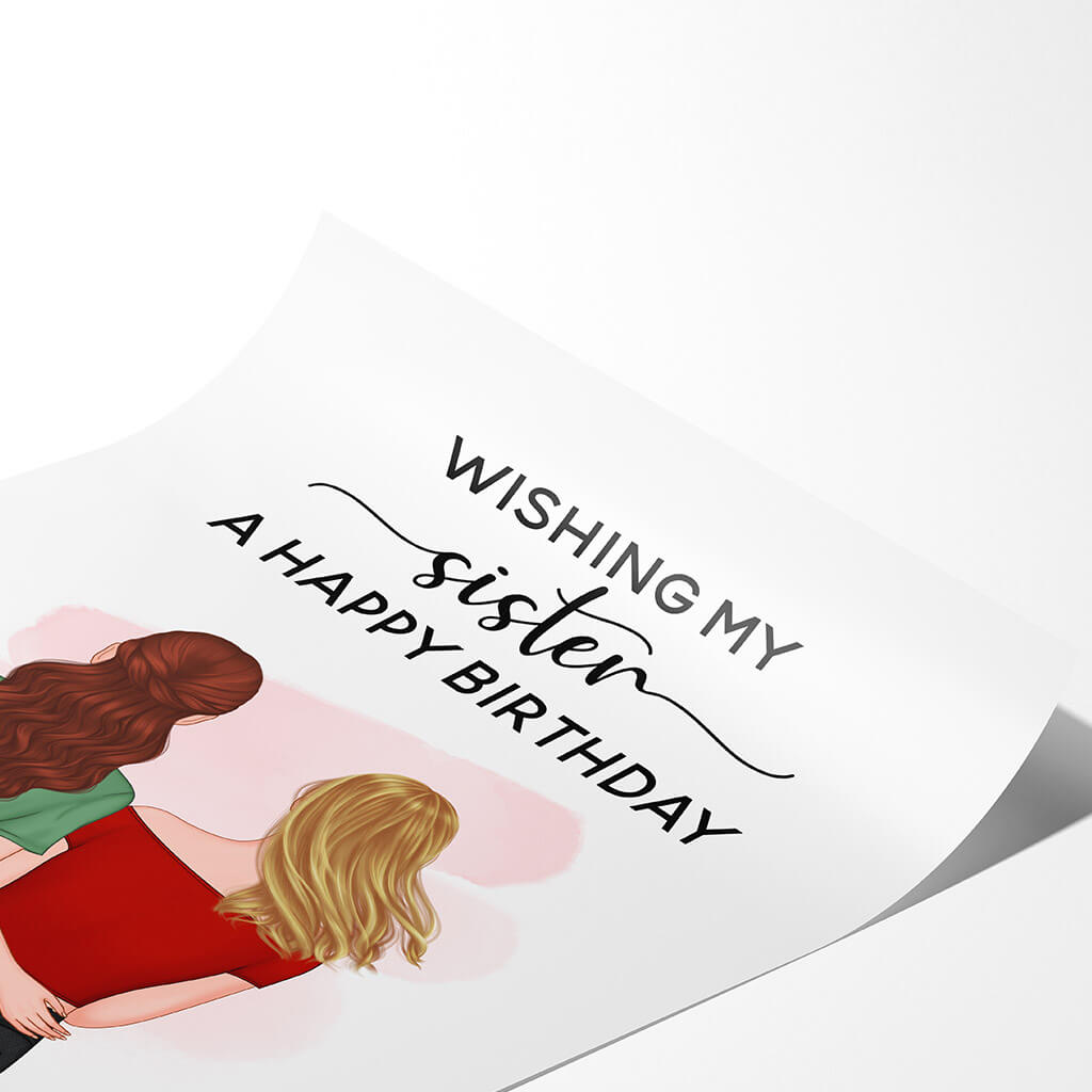 Personalized Wishing My Sister A Happy Birthday Poster