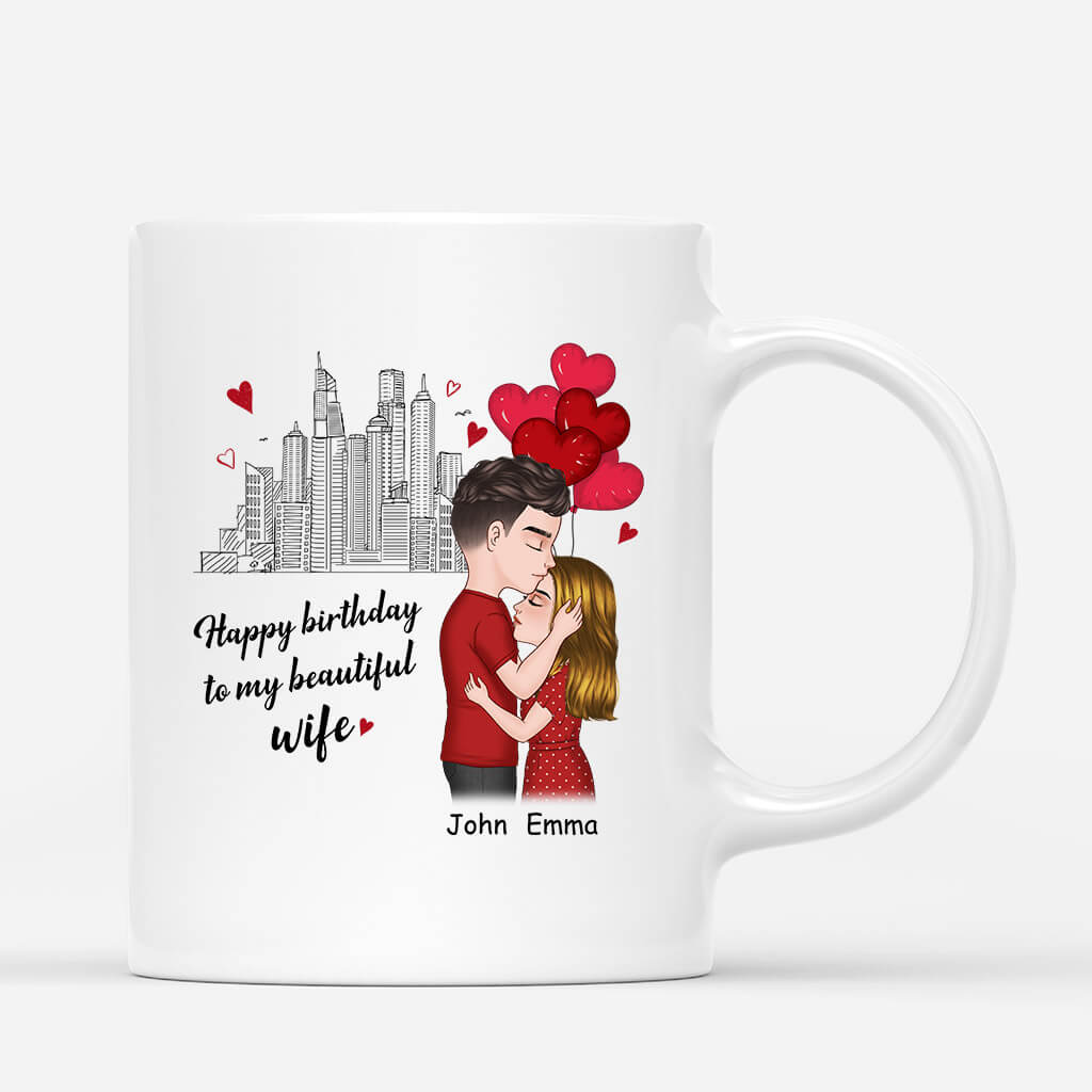 Personalized Happy Birthday My Beautiful Wife Mug