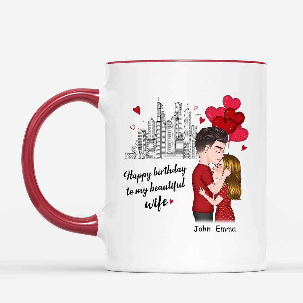 Personalized Happy Birthday My Beautiful Wife Mug