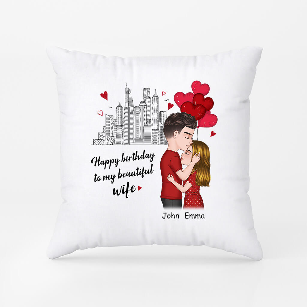 Personalized Happy Birthday My Pretty Wife Pillow