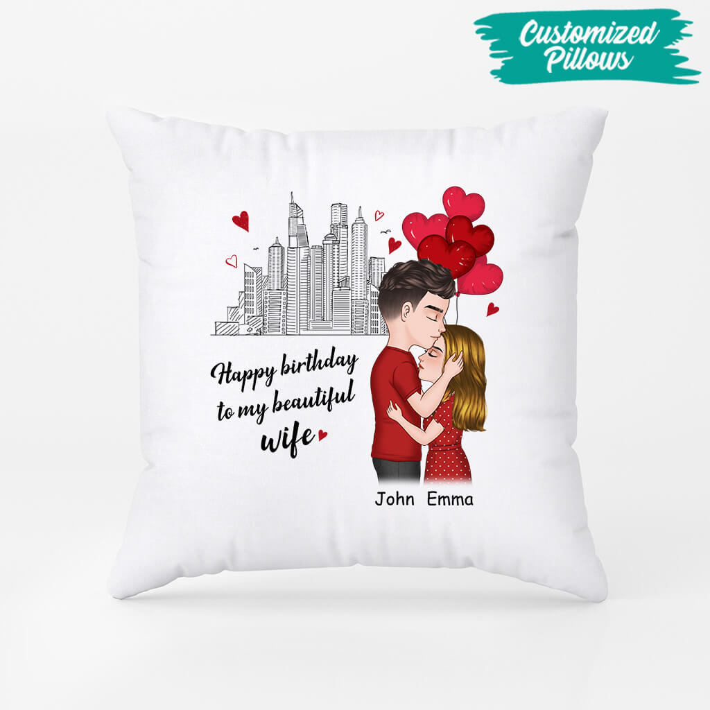 Personalized Happy Birthday My Pretty Wife Pillow