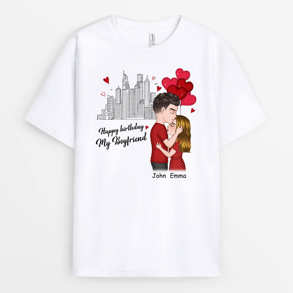 Happy Birthday My Boyfriend T-shirt - Personalized Birthday Gifts