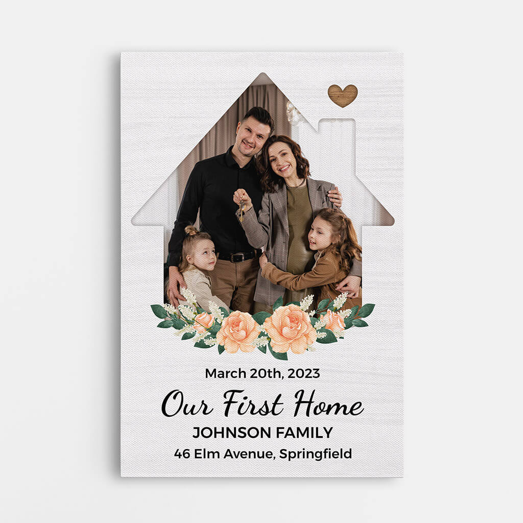 Personalized Our First Home Family Canvas