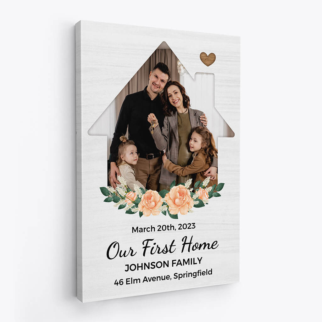 Personalized Our First Home Family Canvas