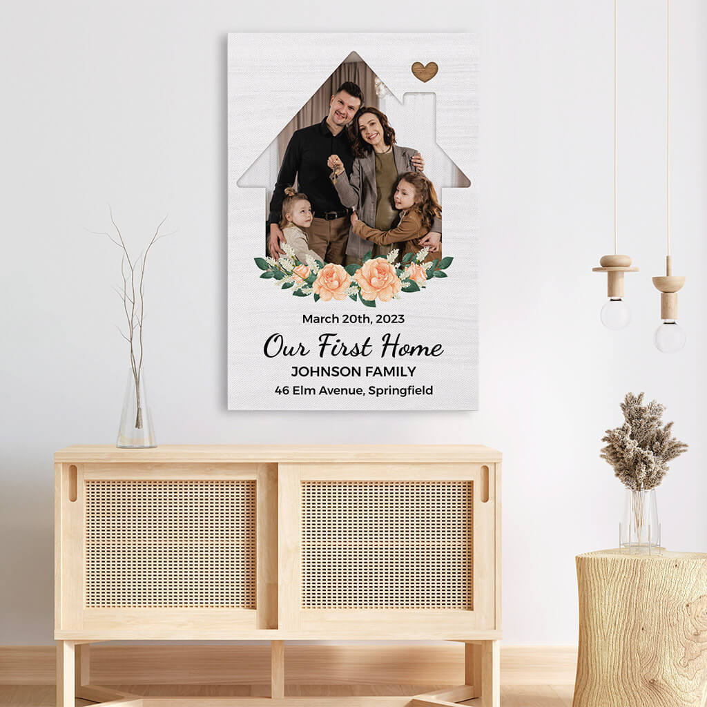 Personalized Our First Home Family Canvas