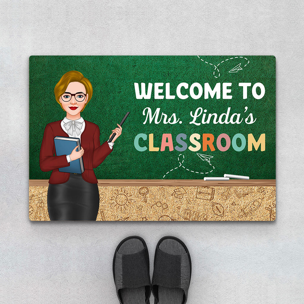 Personalized Welcome To Teacher's Classroom Doormats