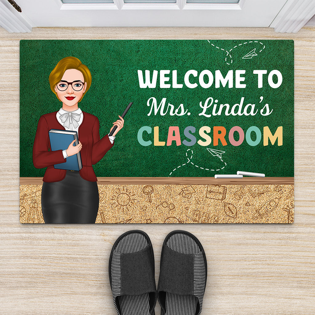 Personalized Welcome To Teacher's Classroom Doormats