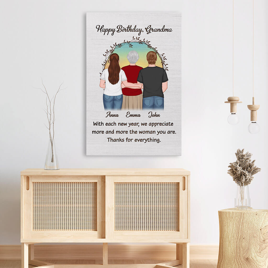 Personalized Happy Birthday Mom Canvas