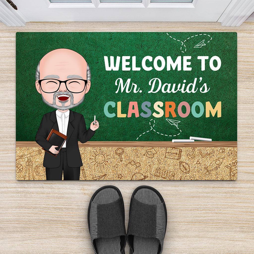 Personalized Welcome to Teacher's Happy Classroom Doormats