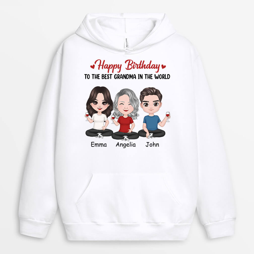 Personalized Happy Birthday To The Best Grandma Hoodies