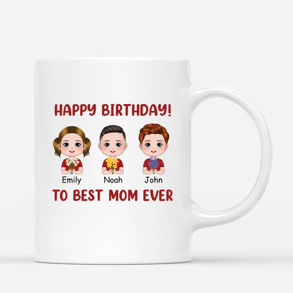 Personalized Happy Birthday To Very Best Grandma/Mom Ever Mugs