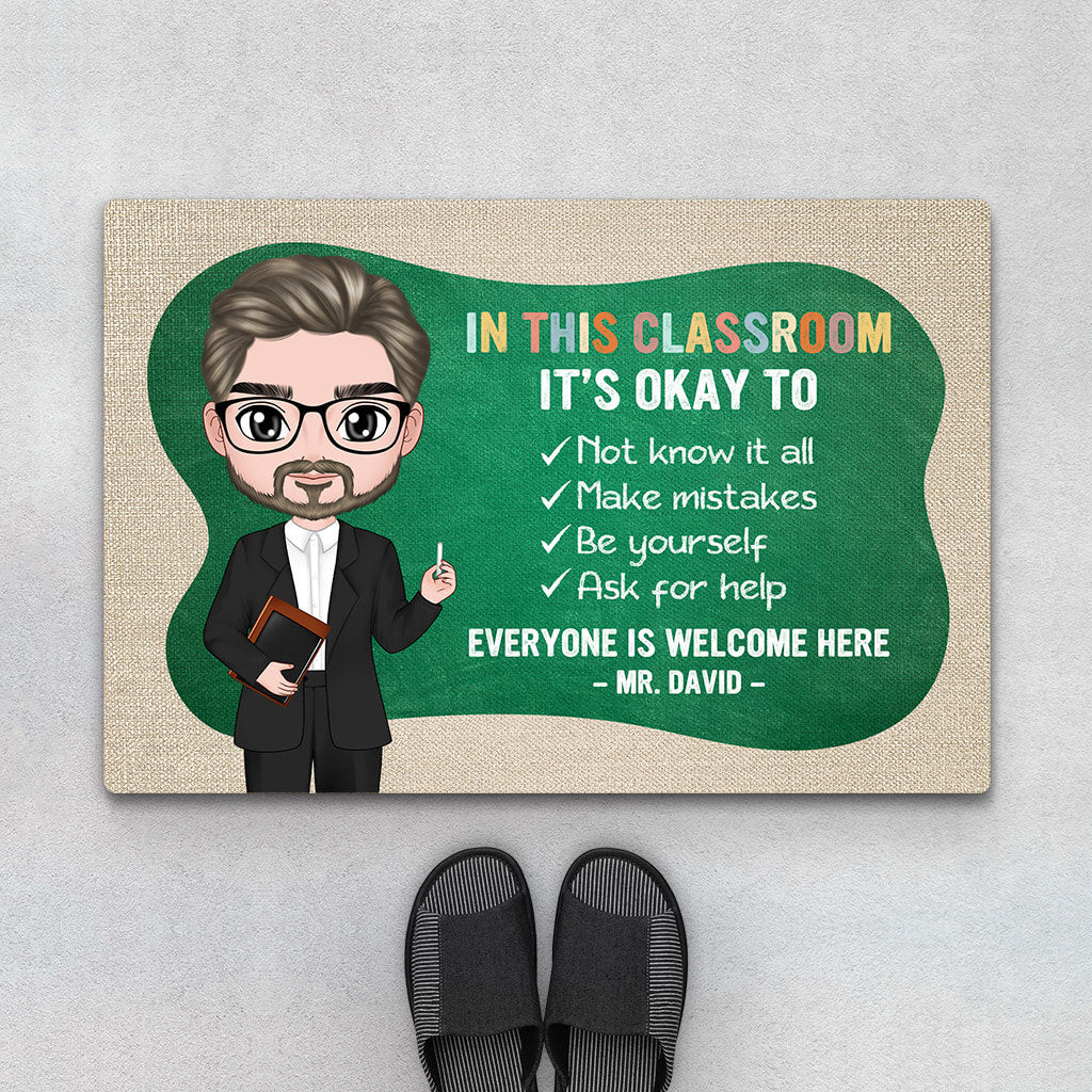 Personalized Everybody Is Welcome To Classroom Doormats