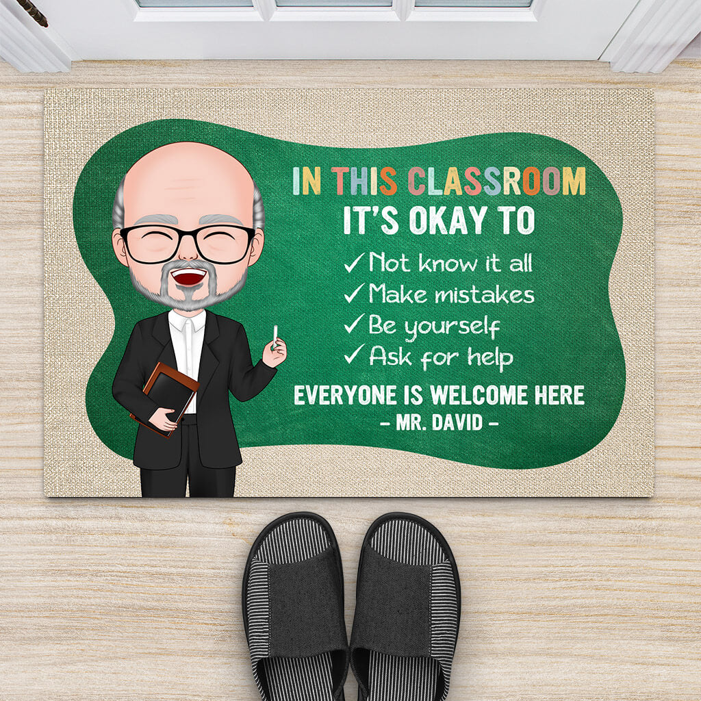 Personalized Everybody Is Welcome To Classroom Doormats