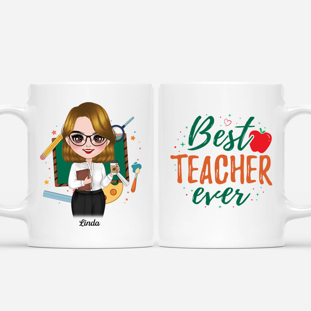 Custom Best Teacher Ever Mug - Teacher Appreciation Week Gift