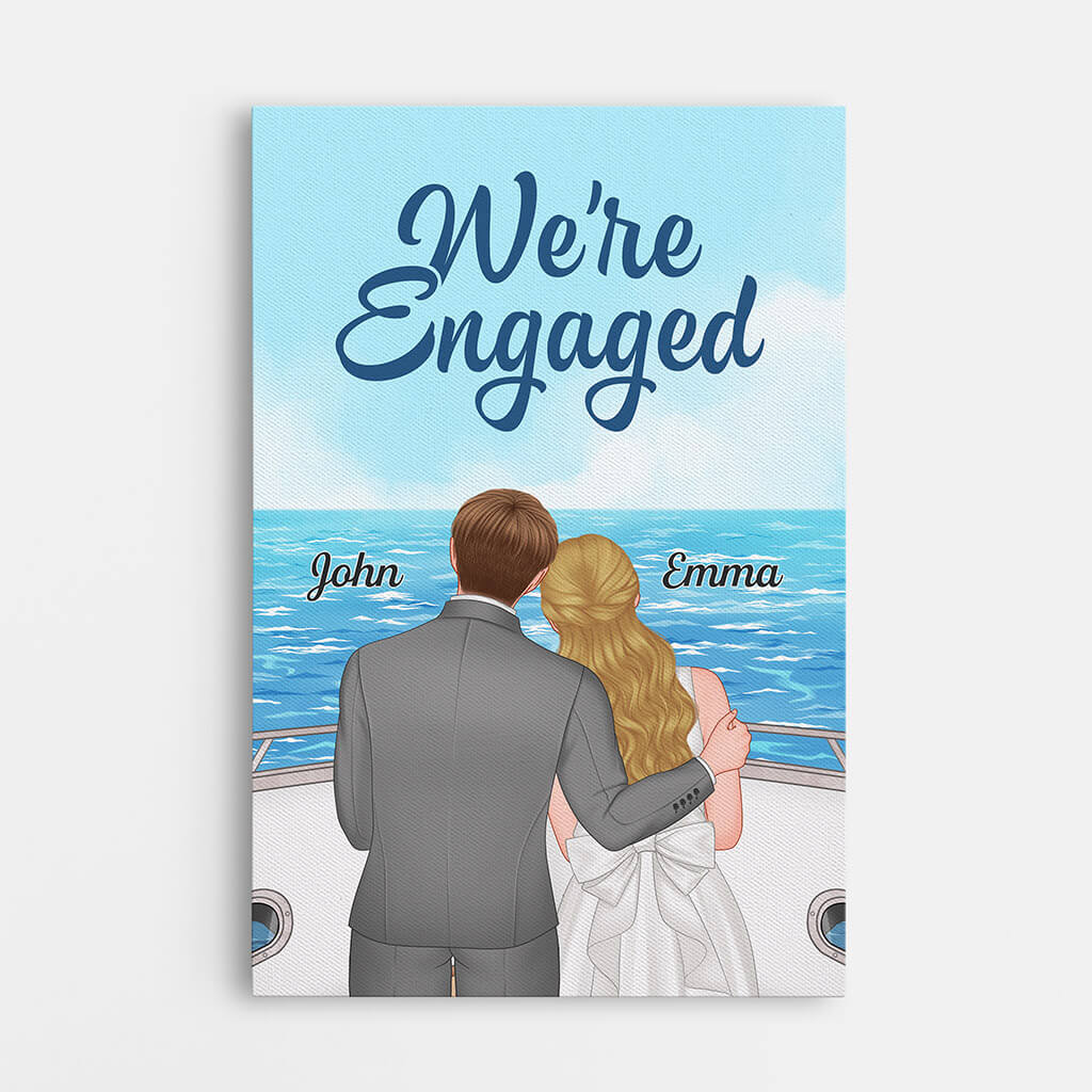 Personalized We're Engaged Canvas